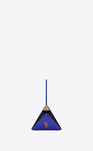 Pyramiden-Clutch aus blauviolettem Leder